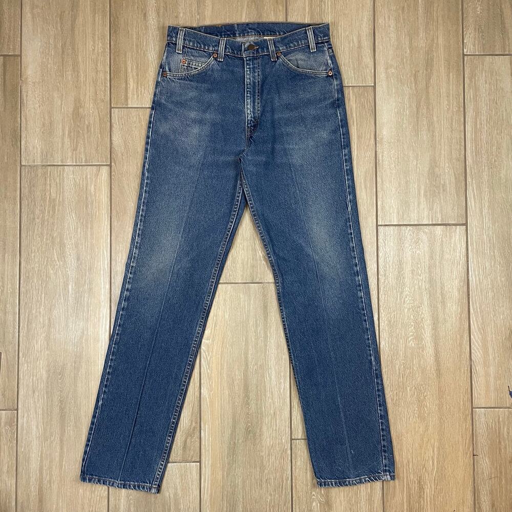 Vintage Levi’s 505 Orange Tab Jeans USA Made 35x34 Straight Leg Denim 90s